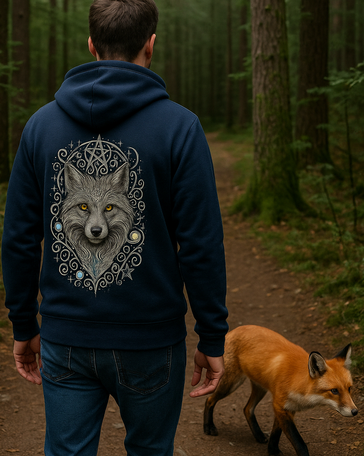 Mystik Fuchs Premium Bio Hoodie 100 % Bio-Baumwolle Rückendruck