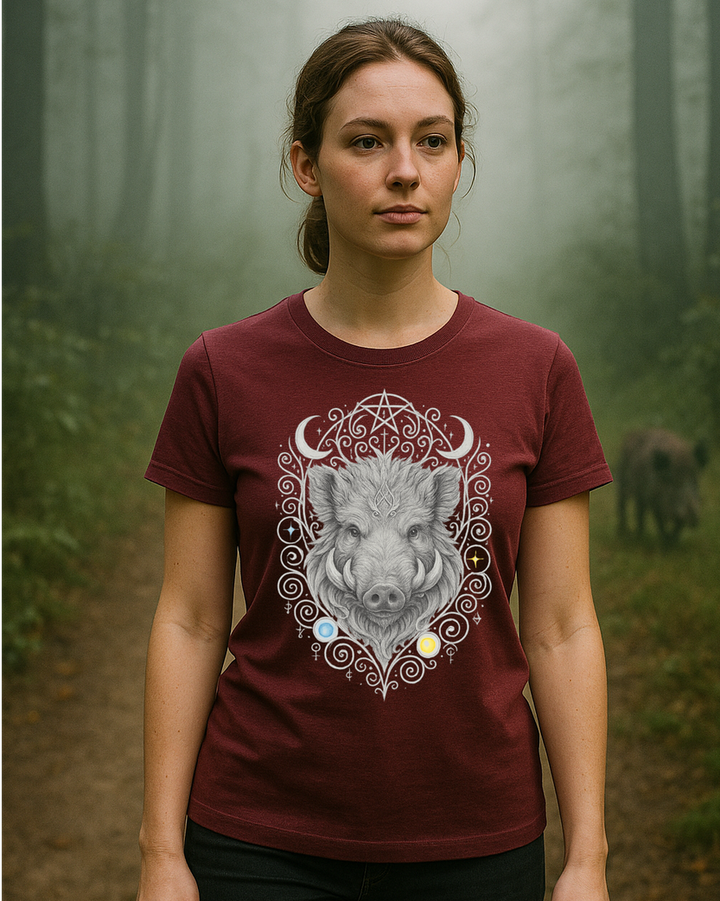 Mystik Wildschwein Premium Bio T-Shirt 100 % Bio-Baumwolle Unisex