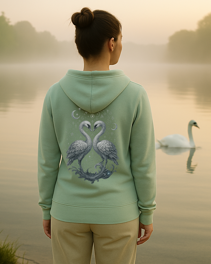 Mystik Schwan Premium Bio Hoodie 100 % Bio-Baumwolle Rückendruck