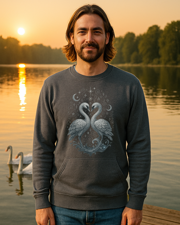 Mystik Schwan Premium Bio Sweatshirt 100 % Bio-Baumwolle Unisex