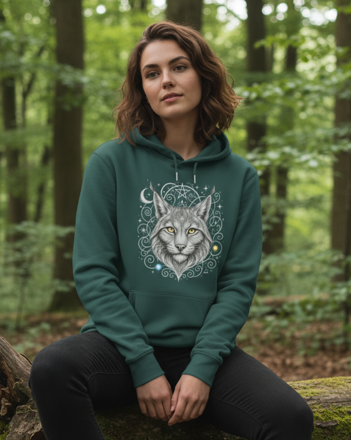 Mystik Luchs Premium Bio Hoodie 100 % Bio-Baumwolle Unisex