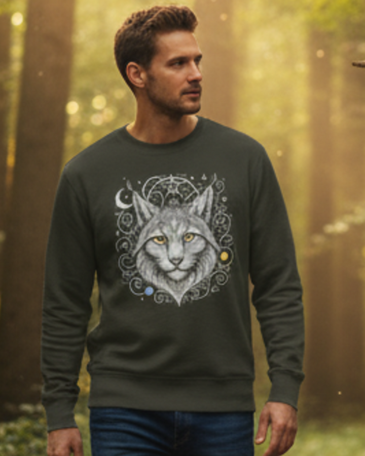 Mystik Luchs Premium Bio Sweatshirt 100 % Bio-Baumwolle Unisex