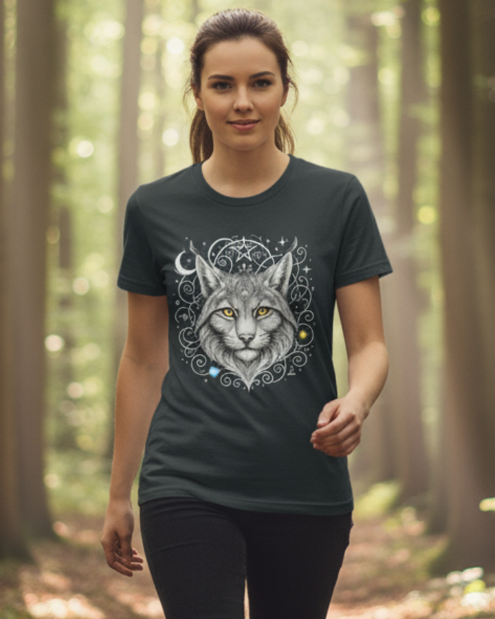 Mystik Luchs Premium Bio T-Shirt 100 % Bio-Baumwolle Unisex