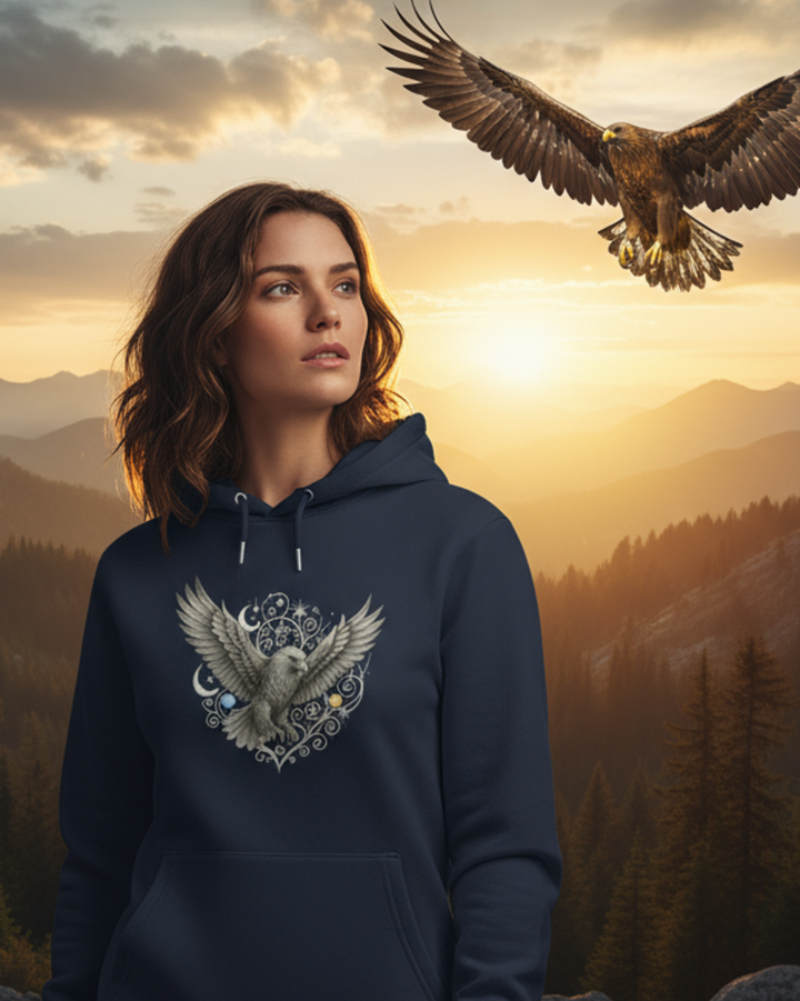 Mystik Adler Premium Bio Hoodie 100 % Bio-Baumwolle Unisex