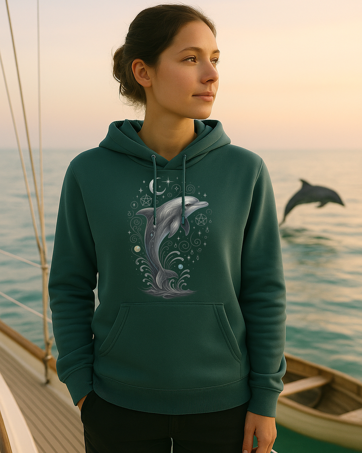 Mystic Delfin Premium Bio Hoodie 100 % Bio-Baumwolle Unisex