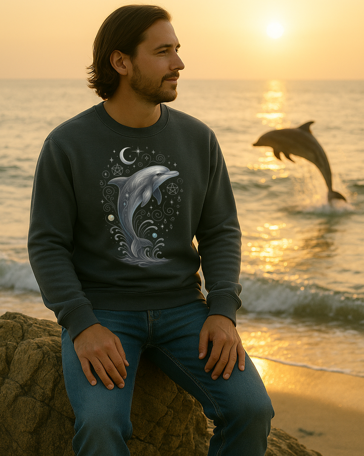 Mystik Delfin Premium Bio Sweatshirt 100 % Bio-Baumwolle Unisex