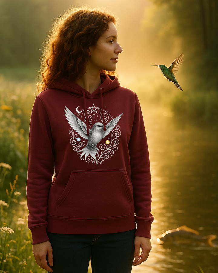 Mystik Kolibri Premium Bio Hoodie 100 % Bio-Baumwolle Unisex