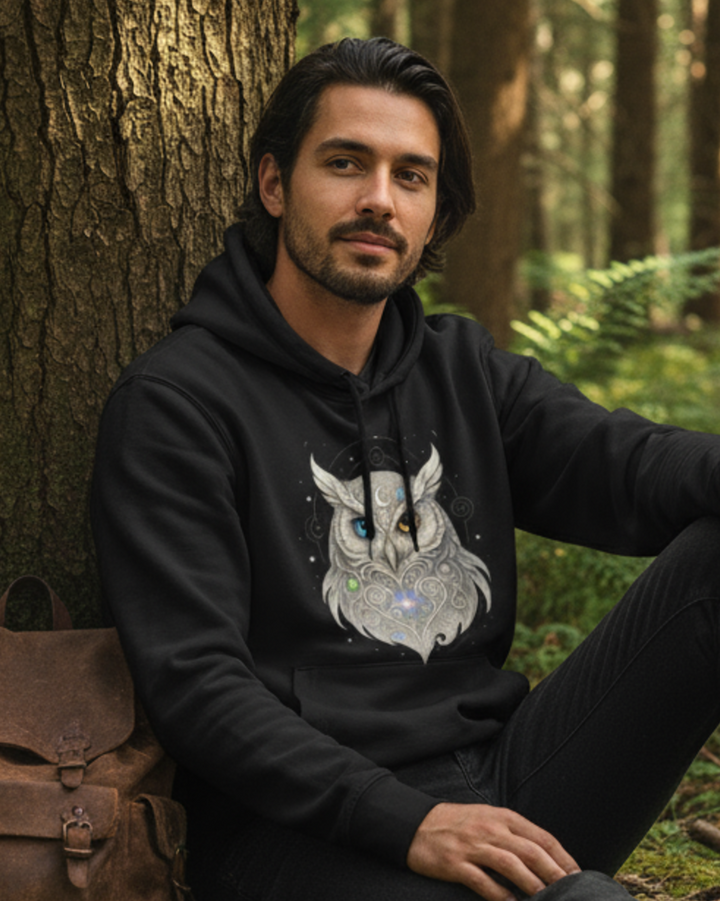 Mystik Eule Premium Bio Hoodie 100 % Bio-Baumwolle Unisex