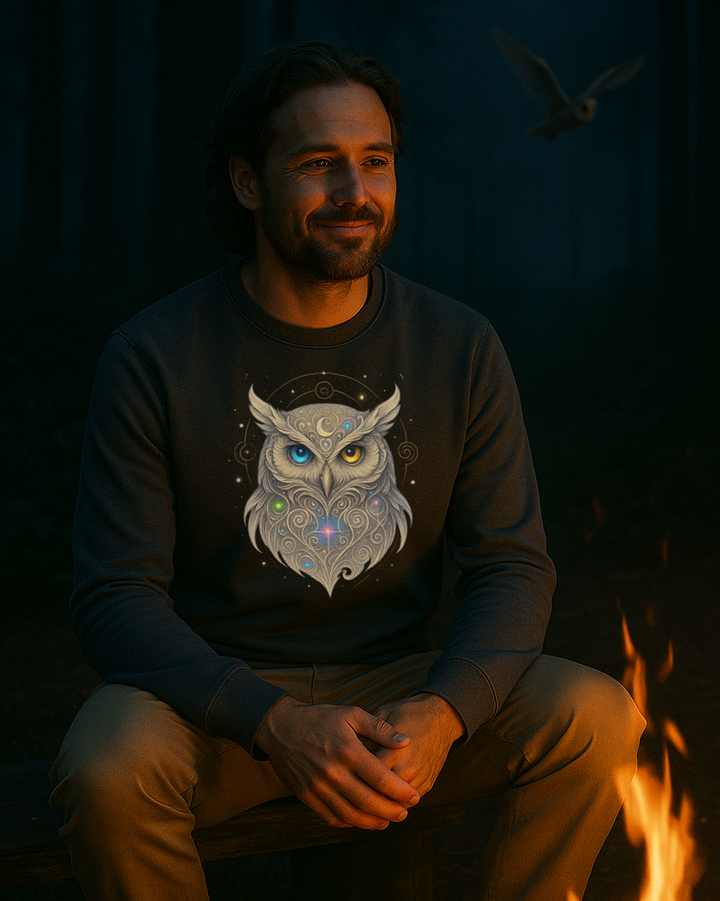 Mystik Eule Premium Bio Sweatshirt 100 % Bio-Baumwolle Unisex