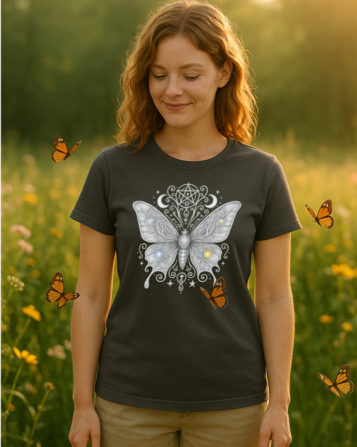 Mystik Schmetterling Premium Bio T-Shirt 100 % Bio-Baumwolle Unisex