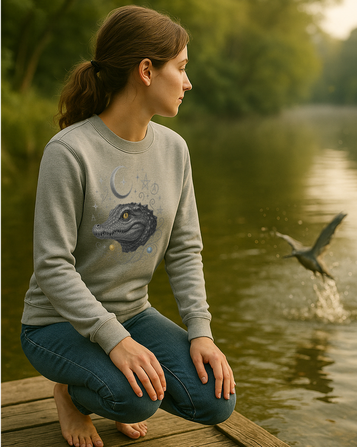 Mystik Krokodil Premium Bio Sweatshirt 100 % Bio-Baumwolle Unisex