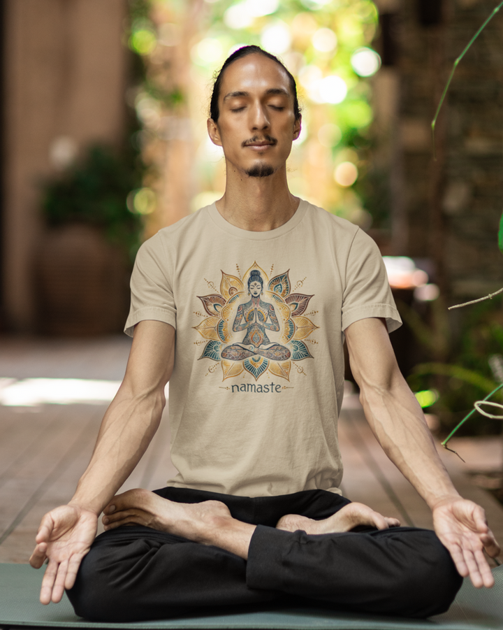 Namaste Lotus Premium Männer T-Shirt 100 % Bio-Baumwolle