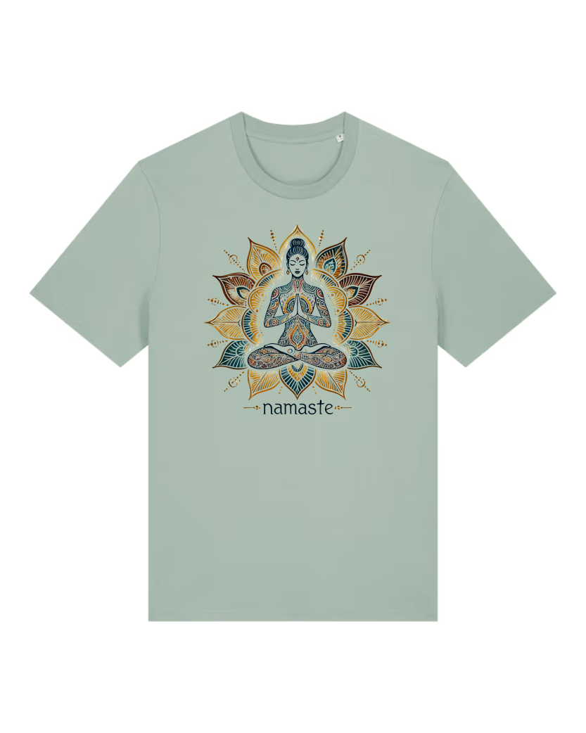 Namaste Lotus Premium Männer T-Shirt 100 % Bio-Baumwolle