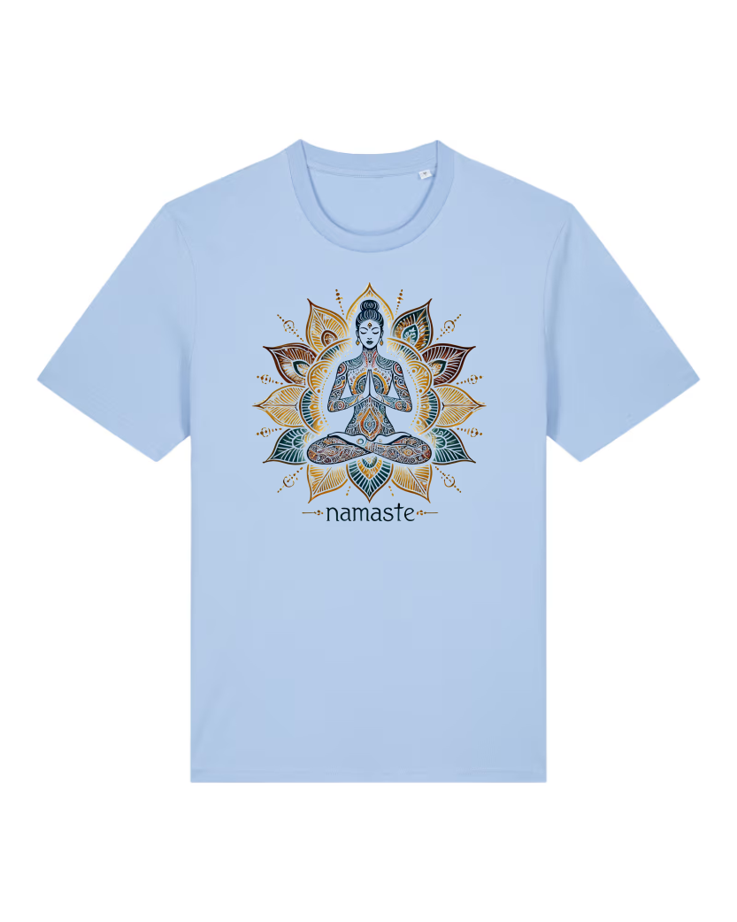 Namaste Lotus Premium Männer T-Shirt 100 % Bio-Baumwolle