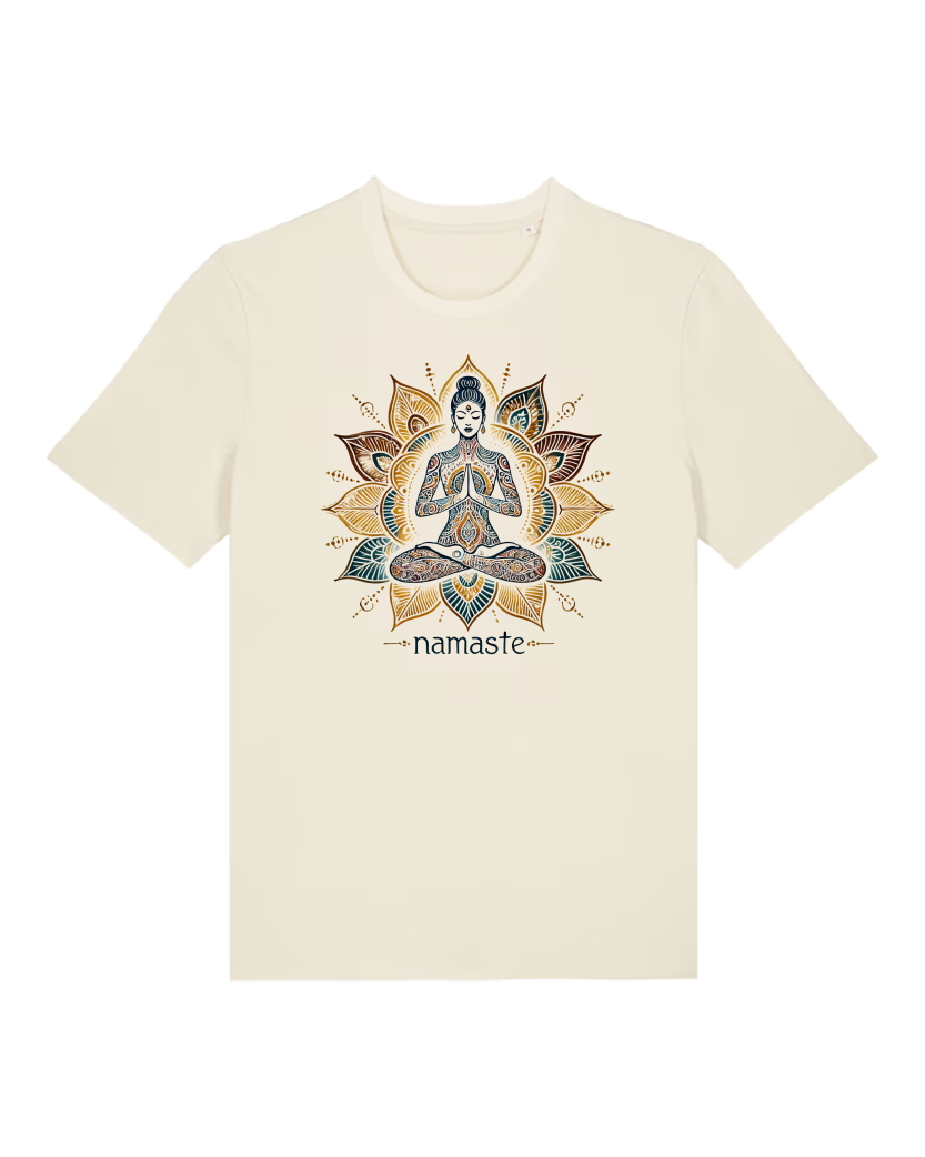 Namaste Lotus Premium Männer T-Shirt 100 % Bio-Baumwolle