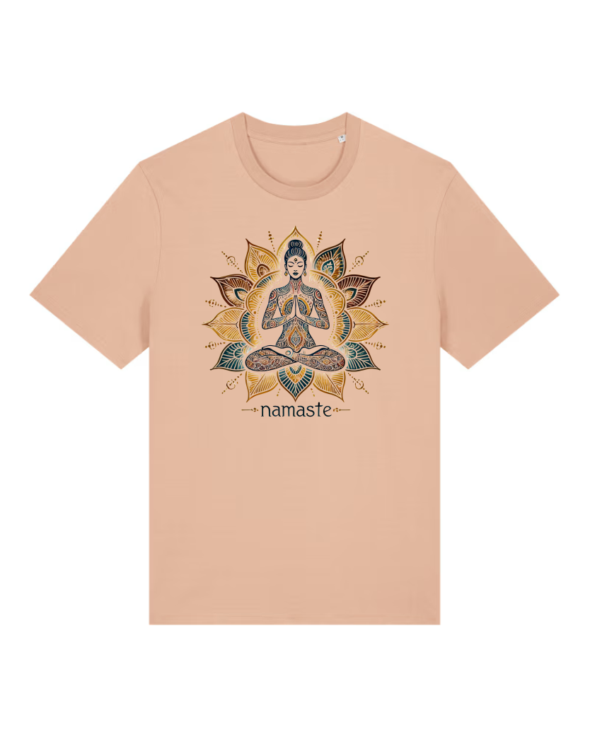 Namaste Lotus Premium Männer T-Shirt 100 % Bio-Baumwolle