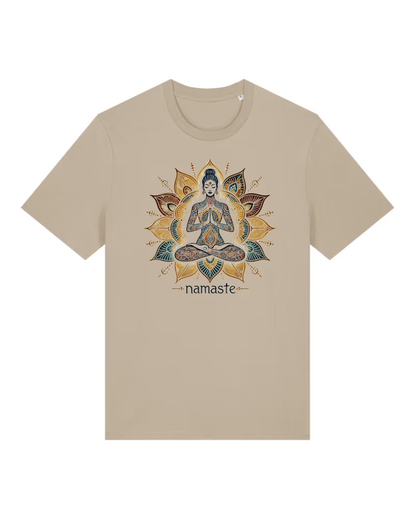 Namaste Lotus Premium Männer T-Shirt 100 % Bio-Baumwolle