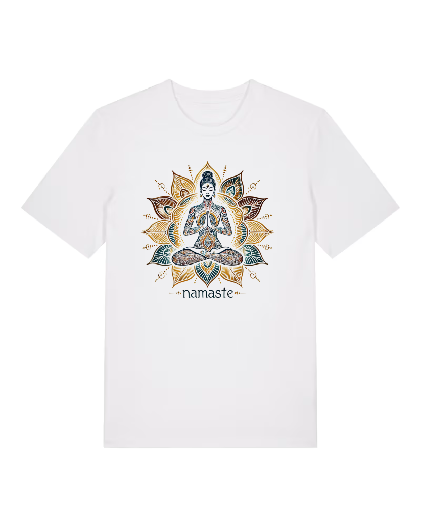 Namaste Lotus Premium Männer T-Shirt 100 % Bio-Baumwolle