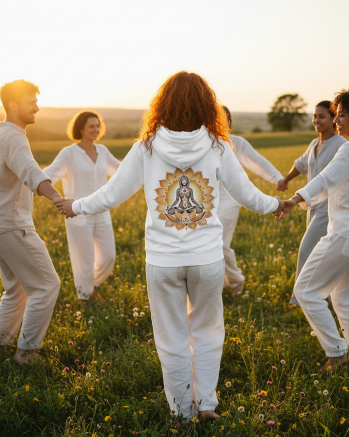 Sonnenlotus Premium Bio Hoodie 100% Bio-Baumwolle, Rückendruck