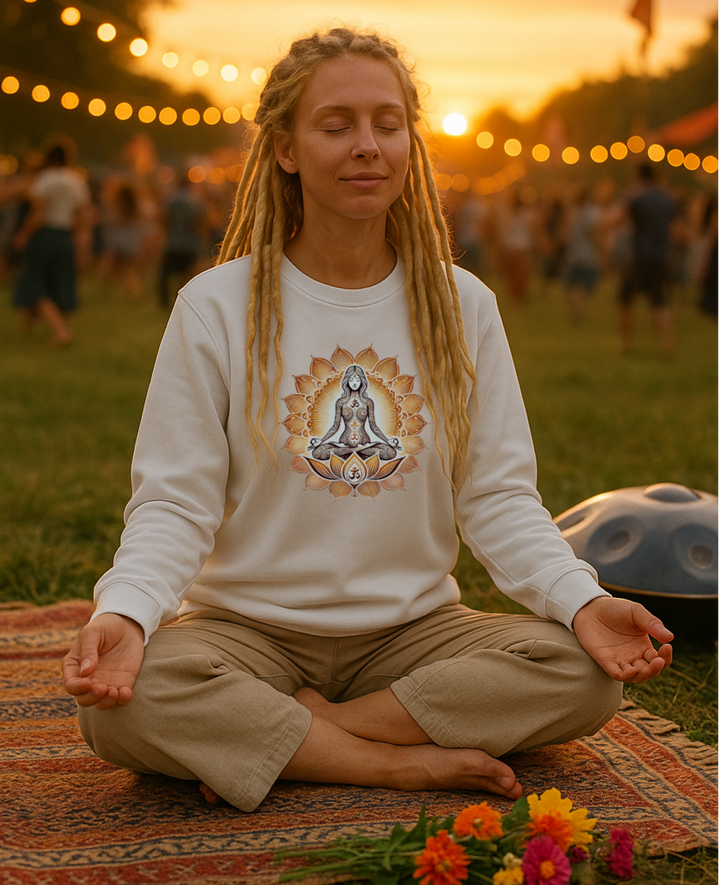 Sonnenlotus Premium Sweatshirt 100 % Bio-Baumwolle Unisex