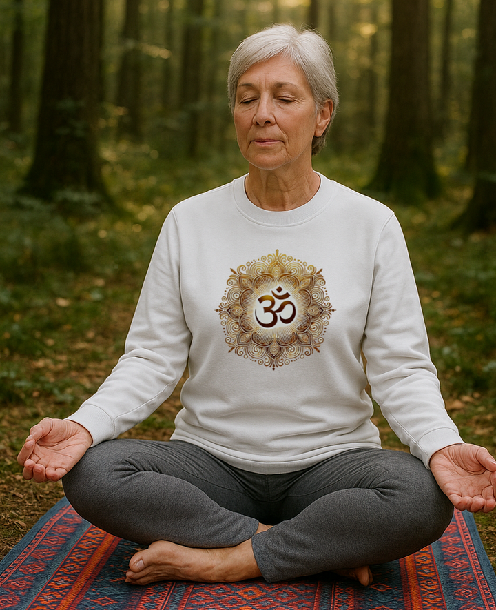 Om Mandala Lotus Premium Sweatshirt 100 % Bio-Baumwolle Unisex