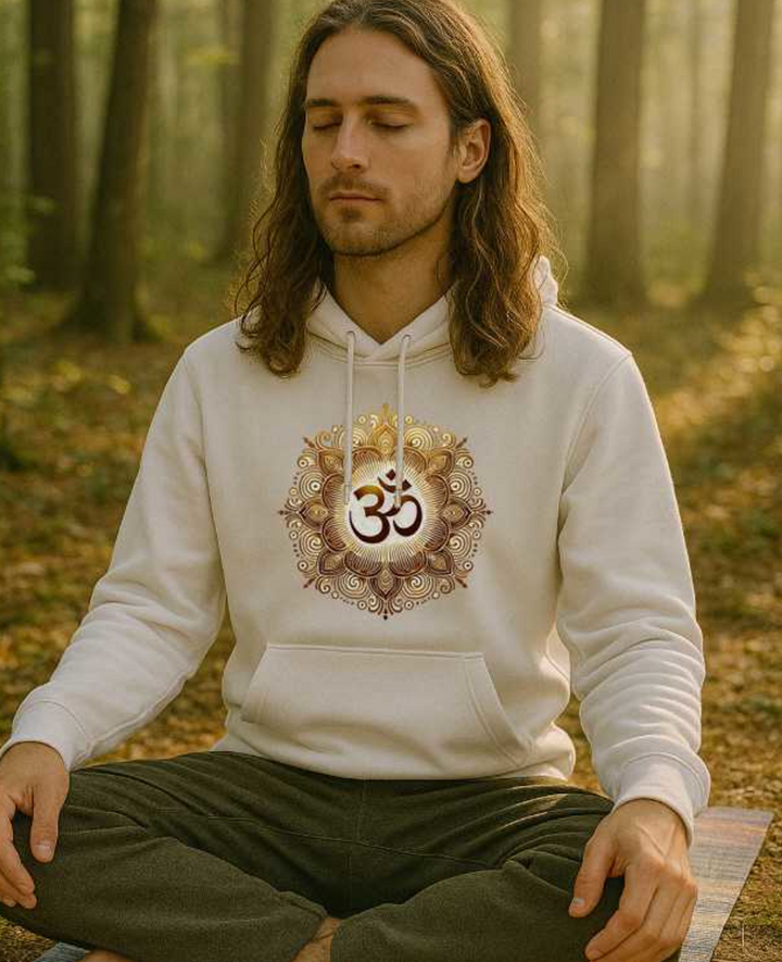 Om Mandala Lotus Premium Bio Hoodie 100 % Bio-Baumwolle Unisex