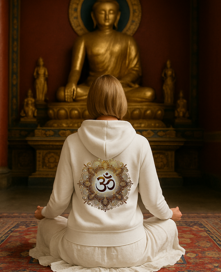Om Mandala Lotus Kapuzenjacke Organic Zipper