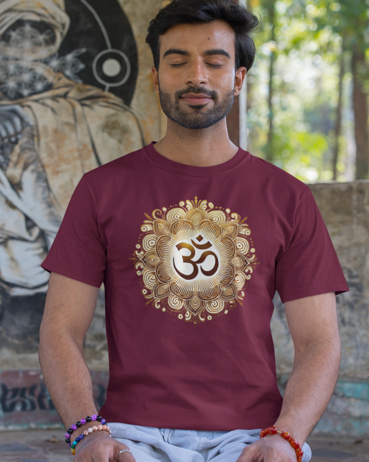 OM Mandala Lotus Premium Bio T-Shirt 100 % Bio-Baumwolle Unisex Men