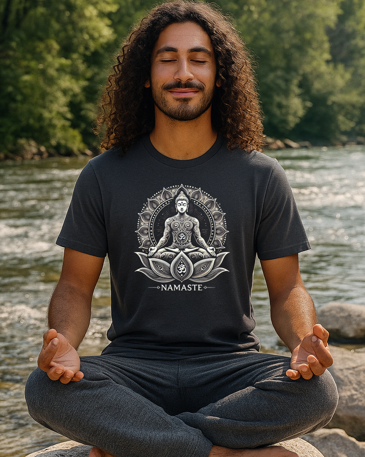 Shiva Lotus Premium Männer T-Shirt 100 % Bio Baumwolle