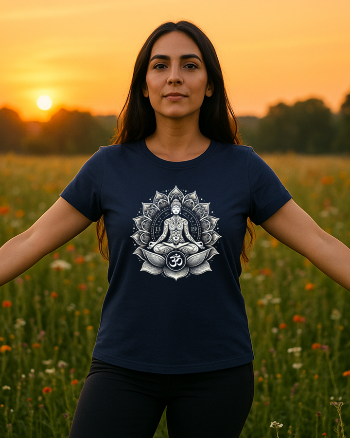 Yoga Om Lady Premium Bio T-Shirt 100 % Bio-Baumwolle Unisex