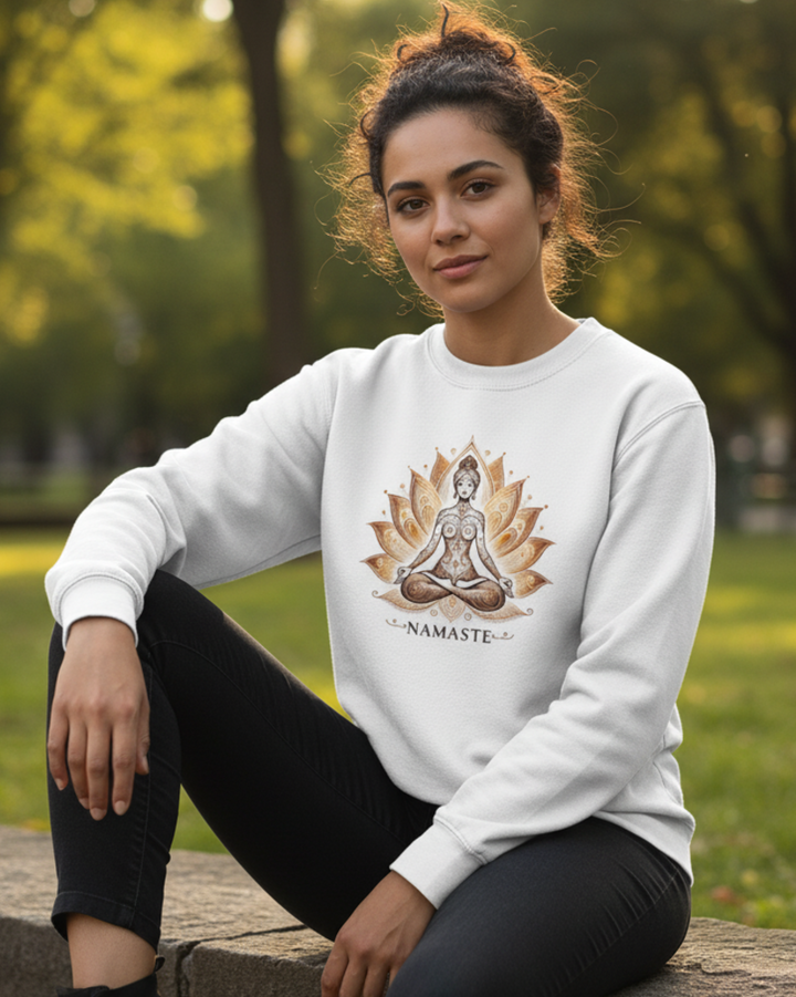 Namaste Flower Premium Bio Sweatshirt 100 % Bio-Baumwolle Unisex