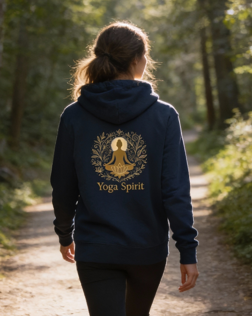 Yoga Spirit Premium Hoodie 100 % Bio-Baumwolle Rückendruck