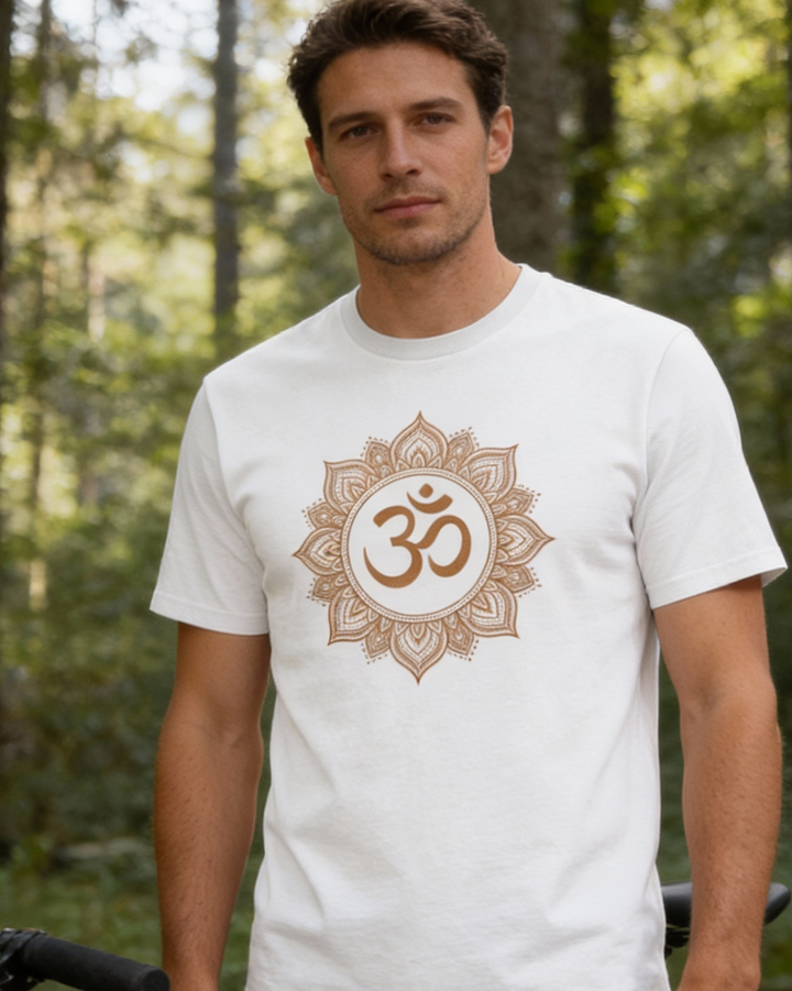 Om Lotus Kupfer Premium T-Shirt 100 % Bio-Baumwolle Unisex