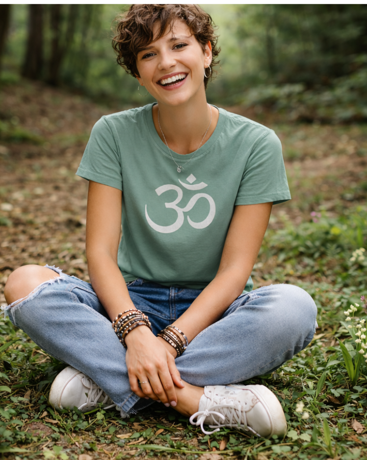 OM Silber Lady Premium Bio T-Shirt 100 % Bio-Baumwolle