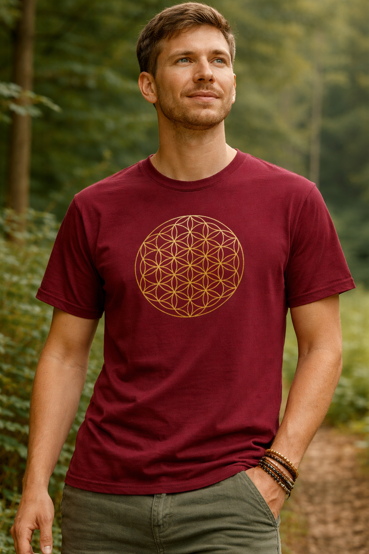 Blume des Lebens  - Premium Bio T- Shirt 100 % Bio-Baumwolle Unisex