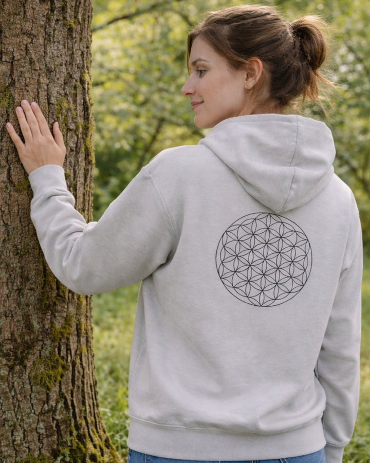 Blume des Lebens Kapuzenjacke Organic Zipper