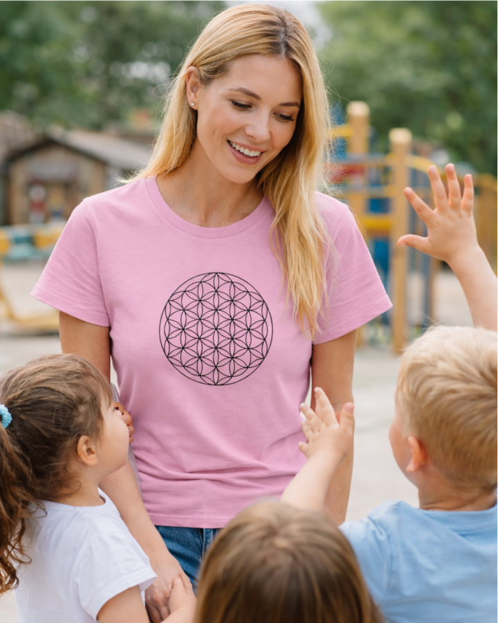 Blume des Lebens Lady Premium Bio T-Shirt 100 % Bio-Baumwolle
