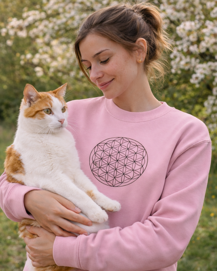 Blume des Lebens Premium Bio Sweatshirt 100 % Bio-Baumwolle Unisex
