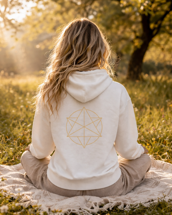 Merkaba Premium Bio Hoodie 100 % Bio-Baumwolle  Rückendruck