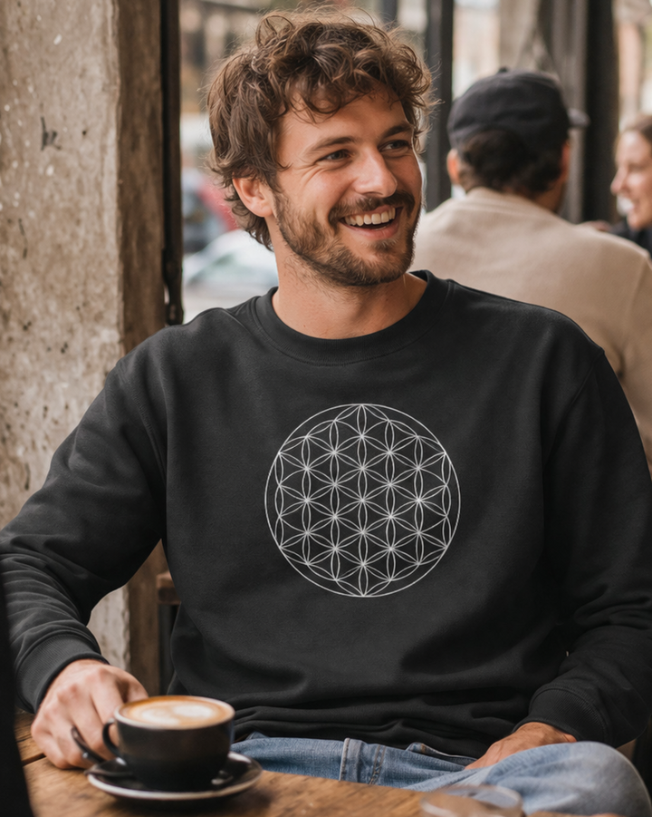 Blume des Lebens Premium Bio Sweatshirt 100 % Bio-Baumwolle Unisex
