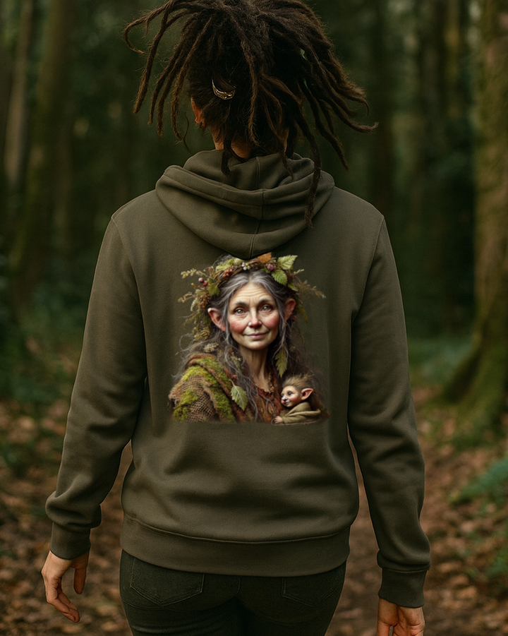 Moosmutter Premium Bio Hoodie 100 % Bio-Baumwolle Rückendruck