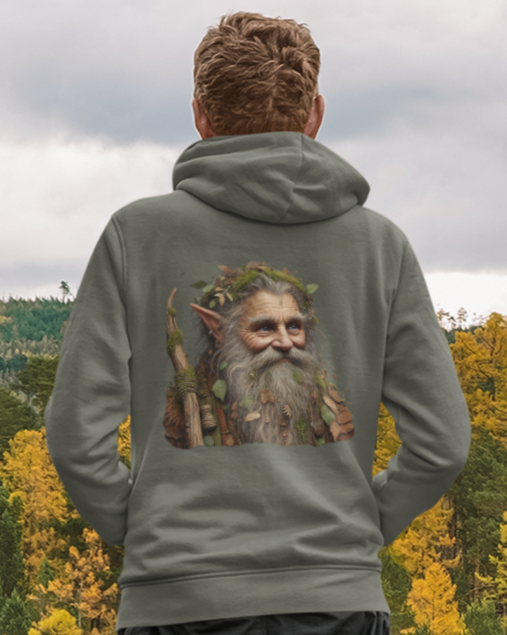 Hüter des Waldes Premium Bio Hoodie 100 % Bio-Baumwolle Rückendruck