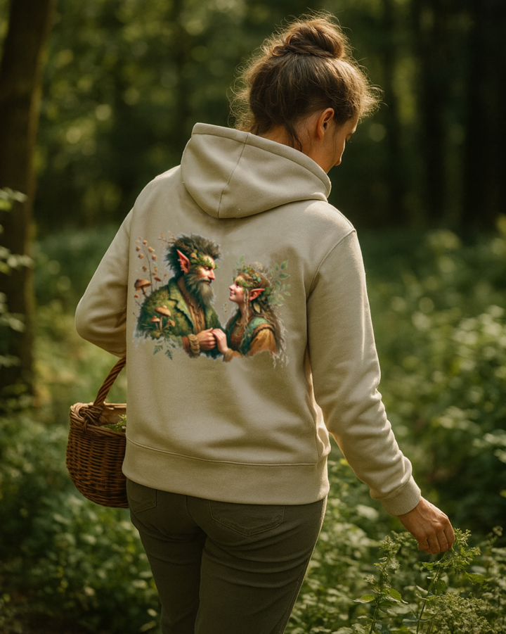 Waldliebe Premium Bio Hoodie 100 % Bio Baumwolle Rückendruck