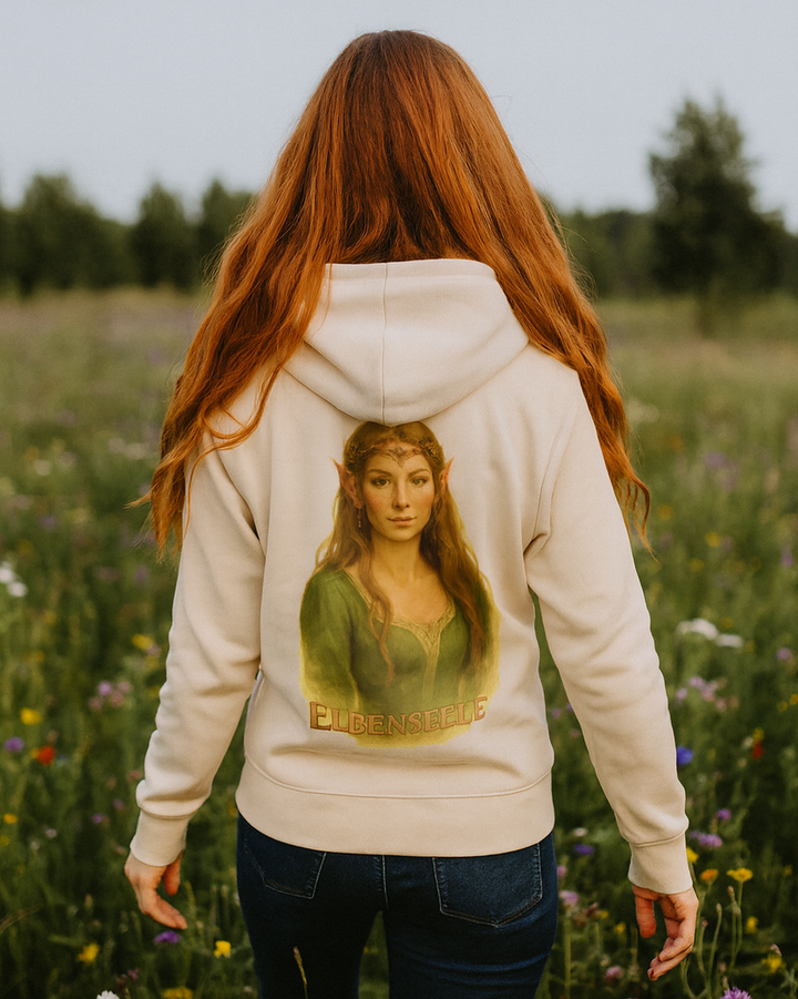 Elbenseele Premium Bio Hoodie 100 % Bio-Baumwolle Rückendruck