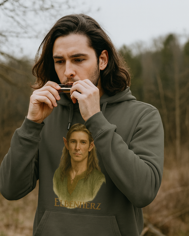 Elbenherz Premium Bio Hoodie 100 % Bio Baumwolle Unisex