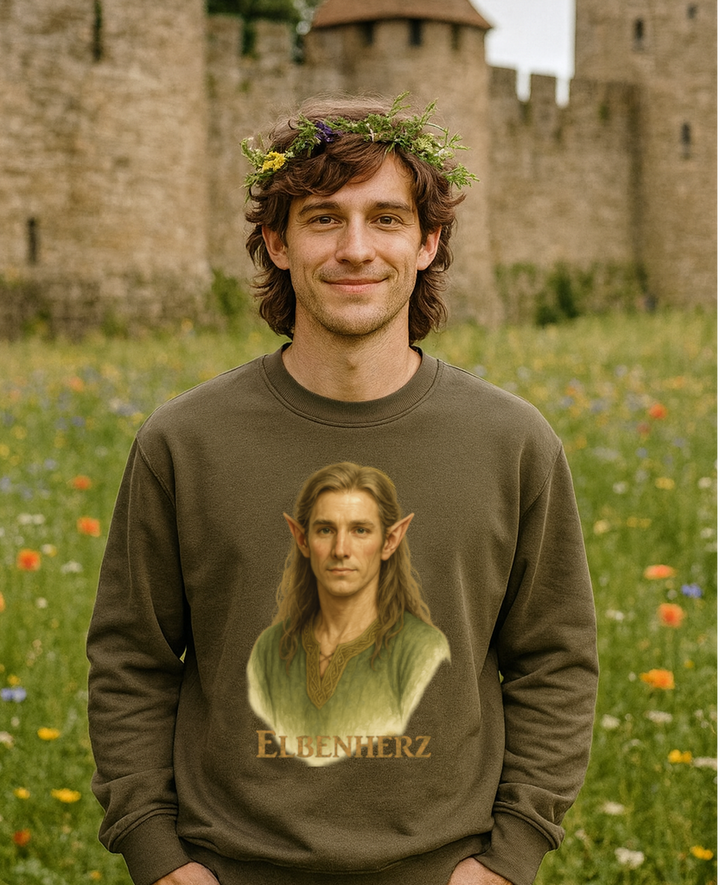 Elbenherz Premium Sweatshirt 100 % Bio-Baumwolle Unisex