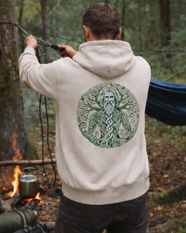 Der grüne Wächter Premium Bio Hoodie 100 % Bio-Baumwolle Rückendruck