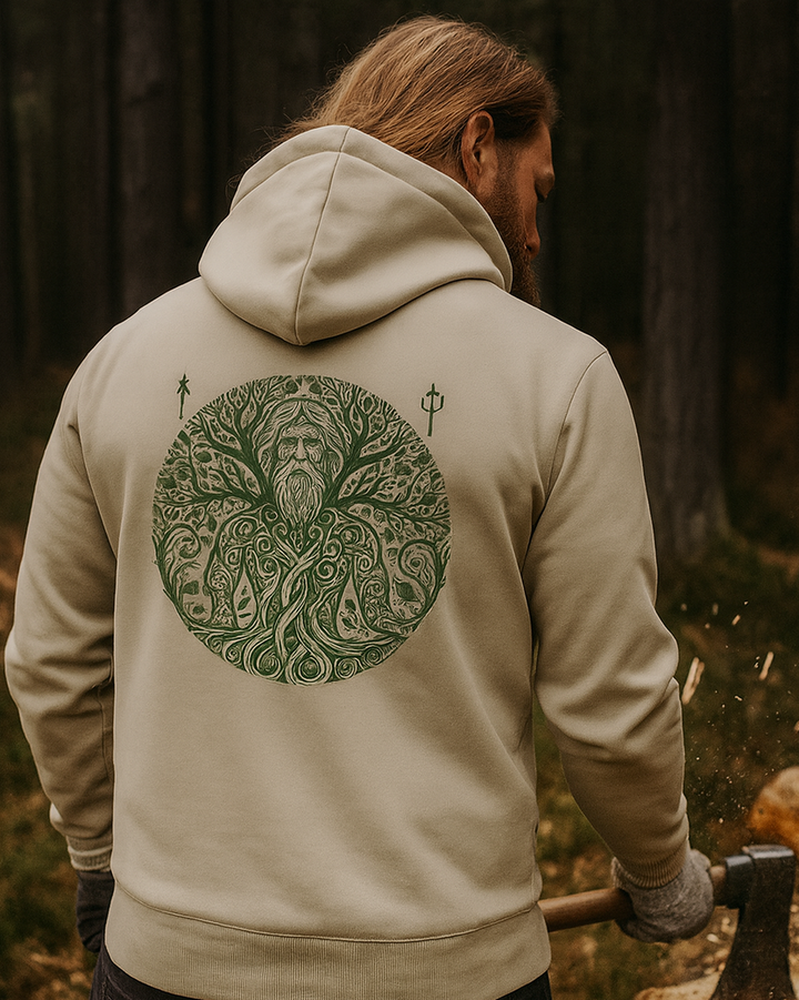 Der grüne Wächter Premium Bio Hoodie 100 % Bio-Baumwolle Rückendruck