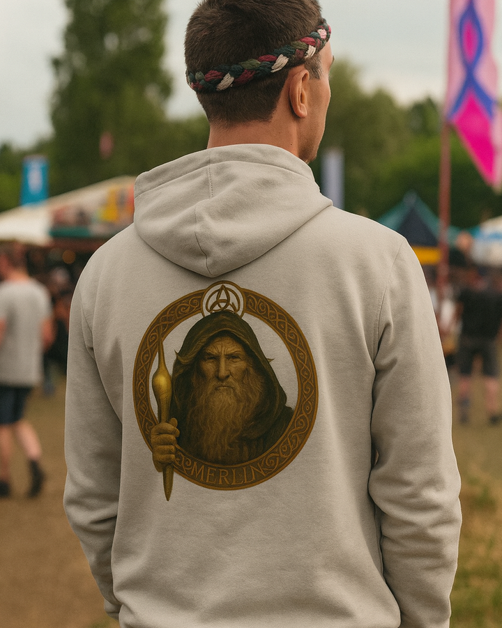 Merlin Premium Bio Hoodie 100 % Bio-Baumwolle Rückendruck