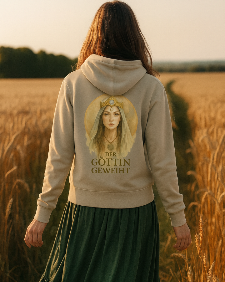 Der Göttin geweiht Premium Bio Hoodie 100 % Bio-Baumwolle Rückendruck